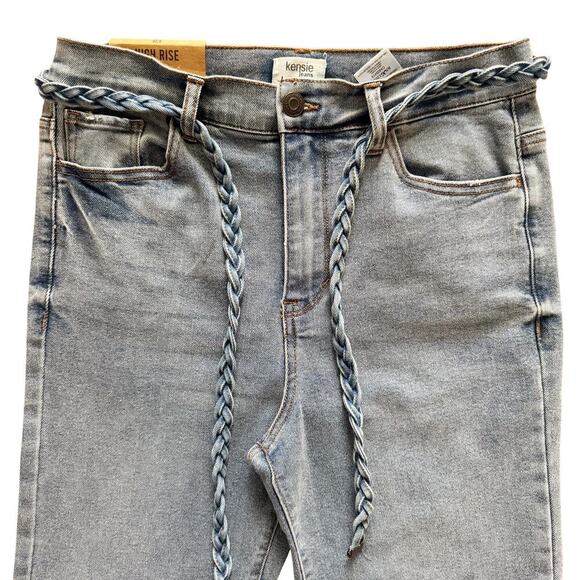 Kensie Jeans Women's Sz 8 29  Savannah High Rise Flare Raw Hem Ankle NWT New - Picture 2 of 14